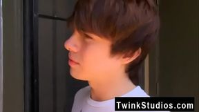 Gay twinks Young Kyler Moss is walking through the neighborhood when