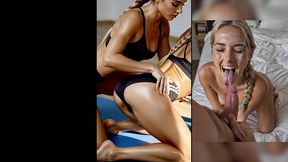 cum on the face of a pilates instructor.