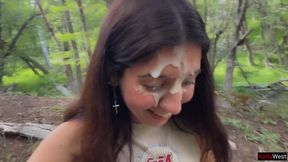 A Fellow Traveler Offers to Suck and Fuck on a Hike to Make It More Fun - Public Risky Sex Cumwalk