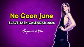 No Goon June: slave Task Calendar 2026