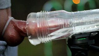 Fleshlight holiday season cock milking outdoors