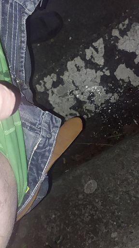 Pissing in the dark.