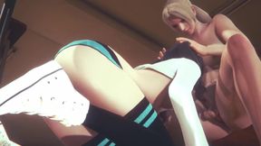 Collapsed Teen Tease Gets Futanari Threesome Cream Pie