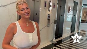 Curvy blonde cougar offers fantastic sex to her fan