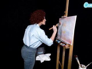 Large Boobs mother I'd like to fuck Ryan Keely Cosplay As Bob Ross Gets Sexually Excited During Painting Tutorial