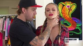 Pornstar Bryan Gozzling pounds Naomi Swann's giant, clenching backside in a rock-hard