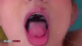 Naked Asian Babe Soaking Her Pussy with a Steaming Hot Dildo Ride