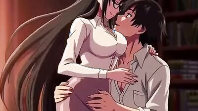 Naughty teacher seduces her student with her big natural tits and makes him cum hard