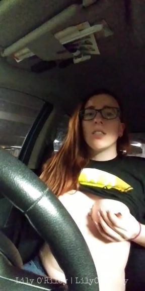 Risky Parking Garage Clit Rubbing Car Masturbation