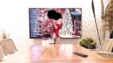 Santa’s cosplay slut gets fucked hard on desk this Christmas