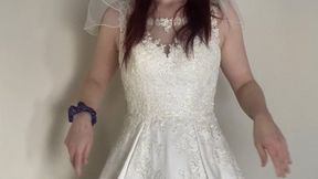 Bride fucks husband on wedding night hot sex! Dildo only