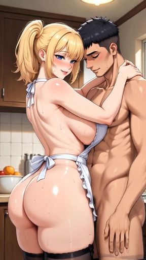Fucking in the Kitchen with My Super Sexy 45 Year Old Japanese Stepmom- Big Boobs