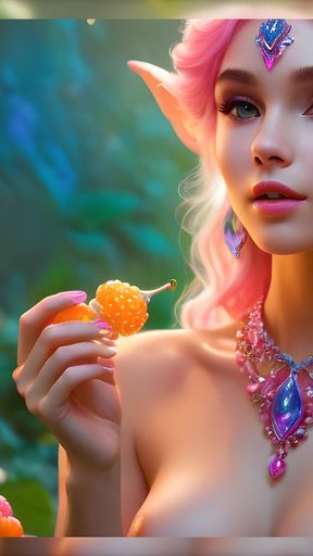 Big Breasted Nude Elf Girl with Cloudberry