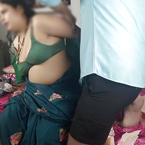 Brother-in-law made Bhabhi suck his cock in a closed room and then fucked her, (clear Hindi voice)