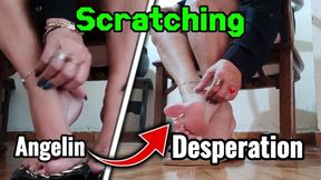 Uses his big nails to scratch his feet (1)