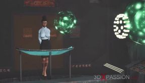 Cyborg Futa Destroys Ebony Slaves Tight Ass Gushing Cum