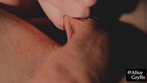 busty milf red lips blowjob - pov