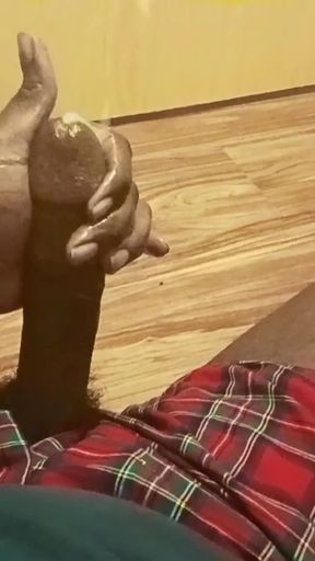 Edgeing My Big Black Cock Intense Cumshot