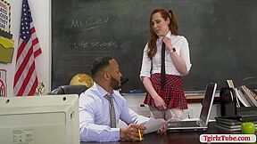 Student 18+ Tgirl Shiri Allwood Fucks Professor To Get A ing Grade