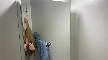 Crossdresser Fixing Messy Wig