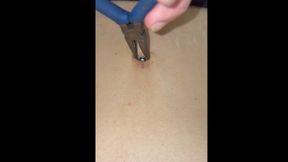 Digging out a marble