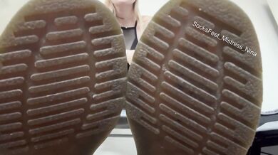 Leather boots gag on stinky socks till your face glues