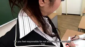 Japanese teacher in classroom Julia Nanase had oral sex with students uncensored