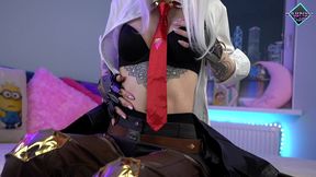 ashe overwatch trains her ass after juicy blowjob. karneli bandi
