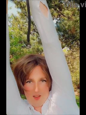 Annemieke tied in the woods and used