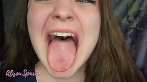 ️Alison'_s mouth exploration and spit fetish️Out on my ManyVids and Coming on soon!below!