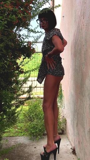 Walking Aronud in Mini Dress