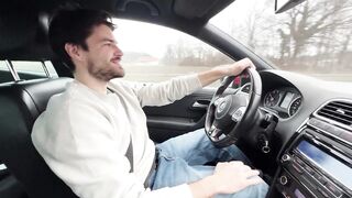 nearly crashed the truck when I drained him off and tantalized him after his ejaculation