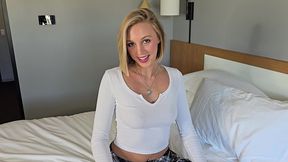 all natural petite blonde slut asks for a creampie