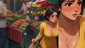 Indian Bhabhi Grouped & Fucked Hard by Her Old Disgusting Muslim Neighbour in Busy Market