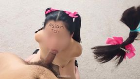 Asian Serving Her Masters Cock During A Blowjob Training Tied Up In Bondage - Hair Cutting Bdsm With Verified Amateurs