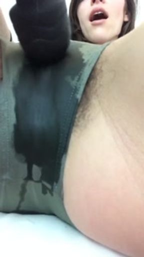 hot girl accidently squirts in panties while trying to edge