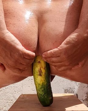 Thick cucumber in my tight ass