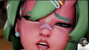 Tomboy Rian Riding a Cock, Tight Bald Pussy Nemia Anal Cumshot Fuck, Thicc Ass Mercy Side Fuck