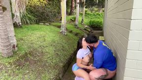Photographer Destroys Hot Latina Gushing Pussy Outside House