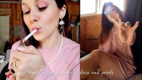 Two Elegant Cigarettes, Wearing My String of Pearls