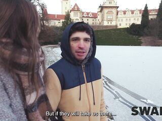 SWAP4K. A Sunday walk ended up as having a hawt cutie with in our couch, it was her 1st 3some