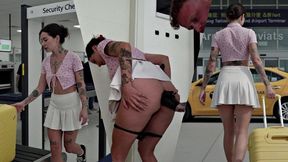 airport security didn t go as planned and ended with rough anal sex with an employee. you should have read the flight rules. [ai-modified]