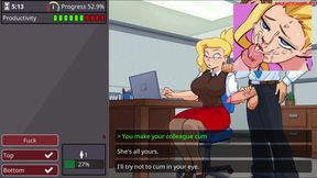 Barely Working - Busty Blonde Fucked by Everyone in the Office - 3D Porn Game