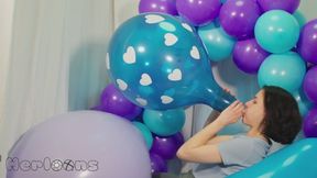 Zora Bouncing Blowing and Popping Nastila Balloons