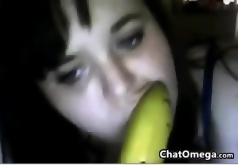 Chubby Cam Girl With A Banana