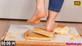 Barefoot Bread Crushing - 4K MP4