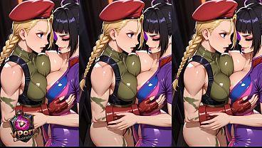 Sensual battle between Cammy White and Juri Han