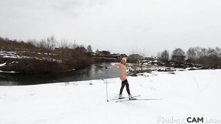 Nude Skiing Solo Female With Tattoos