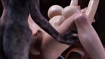 Big titted, animated babe got tied up and fucked like never before until her pussy got creampied