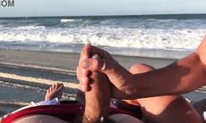 Milf jerks me off in front of everyone Public ejaculati